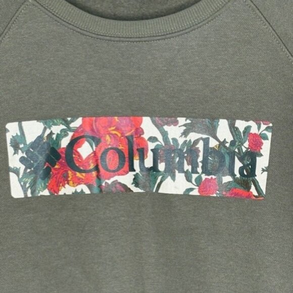 Columbia Barlow Basin Floral Graphic Crew - Olive - M - Picture 3 of 9